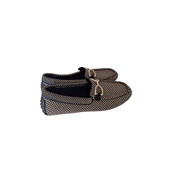 Rothy's The Driver Loafer in black white Washable Slip On Comfort Sz 7 - Picture 3 of 12